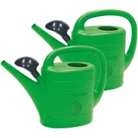 Prosperplast Set van 2x stuks kunststof bloemen/planten gieter met broeskop/sproeikop groen 5 liter - Gieters