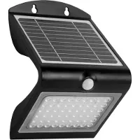 FlinQ Atalanta - Solar Wandlamp Buiten - Buitenlamp op Zonne Energie met Bewegingssensor - LED Tuinverlichting met Dag en Nacht Sensor - Buitenverlichting - Zwart
