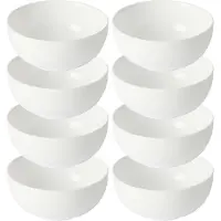 Vivalto Kommetjes/serveer schaaltjes/soepkommen - 8x - Opal - keramiek - D13 x H6 cm - ivoor wit - Stapelbaar