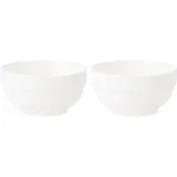 Vivalto Kommetjes/serveer schaaltjes - 2x - Kendai - porselein - D13 x H6.5 cm - ivoor wit - Stapelbaar