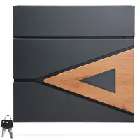 ECD-Germany Brievenbus Willa | staal zwart 37x36x11 cm brievenbussen | NADUVI