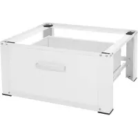 ML-Design Wasmachineonderstel Cathy met lade | staal wit 63x54x31 cm badkamermeubels | NADUVI