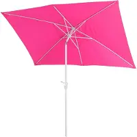 MCW Parasol N23, tuinparasol, 2x3 m rechthoekig kantelbaar, polyester/aluminium 4,5 kg UV-bescherming 50+ ~ roze