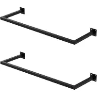 ML-Design Set van 2 rechthoekige kledingstangen Allie | staal zwart 94x30x6 cm wandstangen | NADUVI