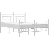 vidaXL Bedframe met hoofd- en voeteneinde metaal wit 140x200 cm