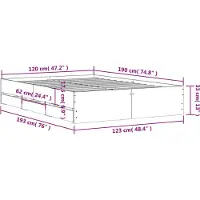 vidaXL Bedframe met lades bewerkt hout sonoma eikenkleurig 120x190 cm