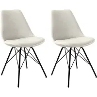 Kick Collection VELVET - Kuipstoelen - Velvet - Ivoor - Zwart Frame (set van 2)