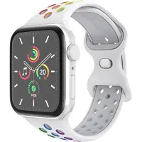 IMoshion Siliconen Sport⁺ bandje voor de Apple Watch | 44/45/46/49 mm - Maat M/L - White Rainbow