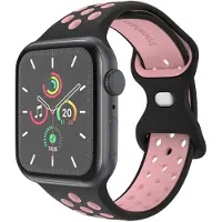 IMoshion Siliconen Sport⁺ bandje voor de Apple Watch | 44/45/46/49 mm - Maat S/M - Black & Pink