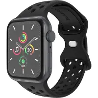 IMoshion Siliconen Sport⁺ bandje voor de Apple Watch | 44/45/46/49 mm - Maat S/M - Zwart