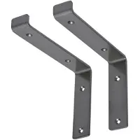 ML-Design Set van 2 plankdragers William | metaal grijs 25x4x14 cm wandplanken en -haken | NADUVI