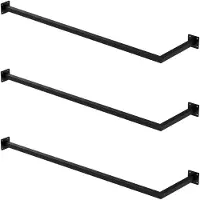 ML-Design Set van 3 kledingstangen hoek Allie | staal zwart 112x30x6 cm wandstangen | NADUVI