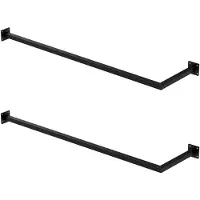 ML-Design Set van 2 kledingstangen hoek Allie | staal zwart 112x30x6 cm wandstangen | NADUVI