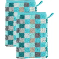 Cawö Washandje Cawö Unique Karo Turquoise (6-delig)