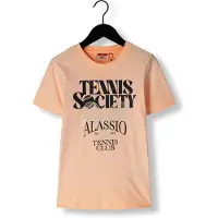 Vingino T-shirt met tekst licht oranje Jongens Katoen Ronde hals Tekst - maat 152