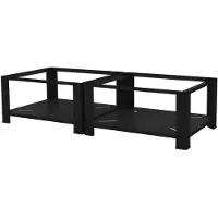 ML-Design Set van 2 wasmachineonderstellen Cathy | staal zwart 128x54x32 cm badkamermeubels | NADUVI