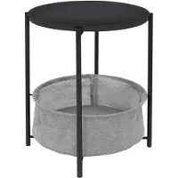 ML-Design Bijzettafel Arno met opbergmand | metaal zwart 46x46x51 cm bijzettafels | NADUVI