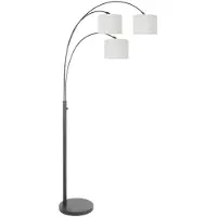 Steinhauer 3 Lichts vloerlamp Sparkled Light 3825ZW met wit linnen kappen