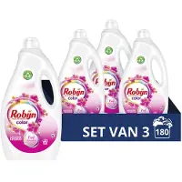 Robijn - Vloeibaar Wasmiddel Color Pink Sensation 60 Wasbeurten - 3 x 3 liter - Voordeelverpakking