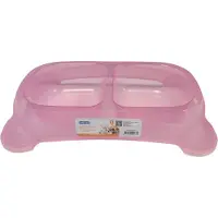 Nobleza Dubbele Voerbak voor Katten en Honden - Voer- en Waterbak - Kunststof - Roze - Maat S