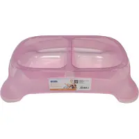Nobleza Voer en waterbak voor honden - Maat M - Inhoud 2 x 500 ml - Voerbak hond - Drinkbak hond - Kunststof - Roze