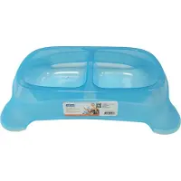Nobleza Dubbele Voerbak Hond - Voer- en Waterbak - 2 x 500 ml - Kunststof - Blauw - Maat M