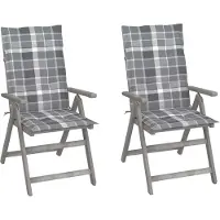 vidaXL Tuinstoelen 6 st verstelbaar met kussens massief acaciahout