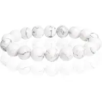 Memphis Natuursteen Armband 10mm - White Turquoise
