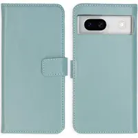 Selencia Echt Leren Bookcase voor de Google Pixel 8a - Air Blue