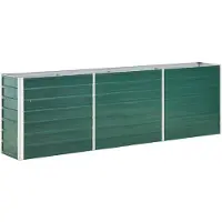 vidaXL Plantenbak verhoogd 240x40x77 cm gegalvaniseerd staal groen