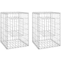vidaXL Schanskorf palen 2 st 40x40x60 cm ijzer
