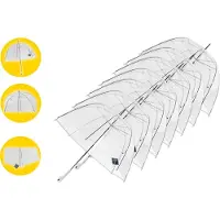 Merkloos Doorzichtige Paraplu 75 cm - 7 stuks - Bruidsparaplu - Stijlvol