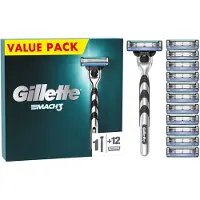 Gillette Mach 3 Houder & 12 Scheermesjes