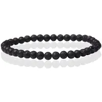 Memphis Natuursteen Armband - 4mm Lava
