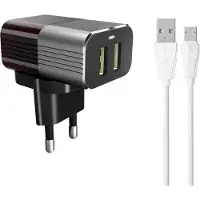 LDNIO - A2206 - 2.4A Dual USB Snellader - Oplader met Geschikt voor: Micro USB Kabel Geschikt voor : Samsung Galaxy / Nokia / Motorola / Huawei / Oppo / LG