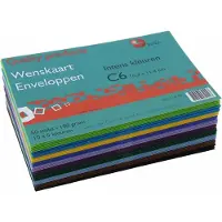 Benza Wenskaart Enveloppen Assorti Intense Kleuren - 16,2 x 11, 4 cm = C6 - 100 stuks