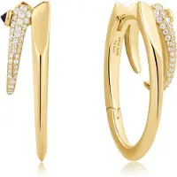 Ania Haie AH E053-10G Polished Punk Dames Oorbellen - Oorringen - Sieraad - Zilver - Goudkleurig - 925 Zilver - 9 mm breed - 22 mm lang