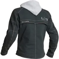 Lindstrands Bjurs motorjas, textiel, zwart/lichtgrijs, maat 46