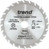 Trend cirkelzaagblad 136x20mm 24T