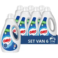 Omo - Vloeibaar Wasmiddel - Wit - 6 flessen - 114 wasbeurten