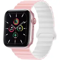IMoshion Magnetisch Siliconen bandje voor de Apple Watch | 38/40/41/42 mm - Roze & Wit