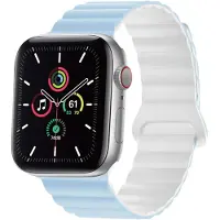 IMoshion Magnetisch Siliconen bandje voor de Apple Watch | 44/45/46/49 mm - Blauw & Wit