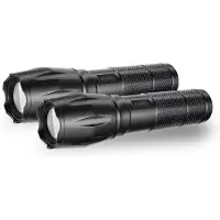 FlinQ Militaire Zaklamp Zwart Led 1000 Mtr Aluminium 2-pack