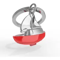 Metalmorphose sleutelhanger zeilboot - Rood / 3,2 x 3,8 x 1,3 cm / Metaal