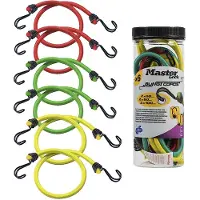 Master Lock Jar of 6 Twin Wire bungees (2*60+ 2*80 + 2*100)double reverse hook - 3040EURDAT