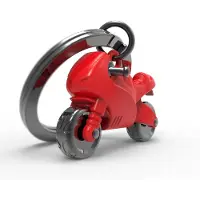 Metalmorphose sleutelhanger rode motor - Rood / Metaal