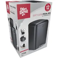 Dirt Devil Pedaalemmer 12 Liter - Prullenbak Badkamer - RVS - Zwart