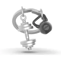 Metalmorphose Porte-clés Musculation Gris