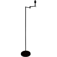Mexlite Vloerlamp Bella 3407ZW - Zwart met zwenkarm, uitklapbaar en trekschakelaar - - Tijdloos design van kunststof, metaal en elektronica, hoogte 135 cm, reikwijdte 45 cm
