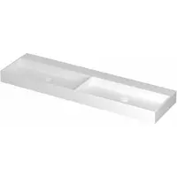 Ink United Wastafel 160x45cm Keramiek - Dubbel - Zonder Kraangaten - Mat Wit - 8718835165321 - Rechthoekig - Wastafels, Meubelwastafels